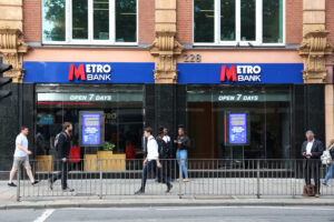 Shares in Metro Bank have surged after it received an approach about a possible takeover by the US private-equity group Carlyle.