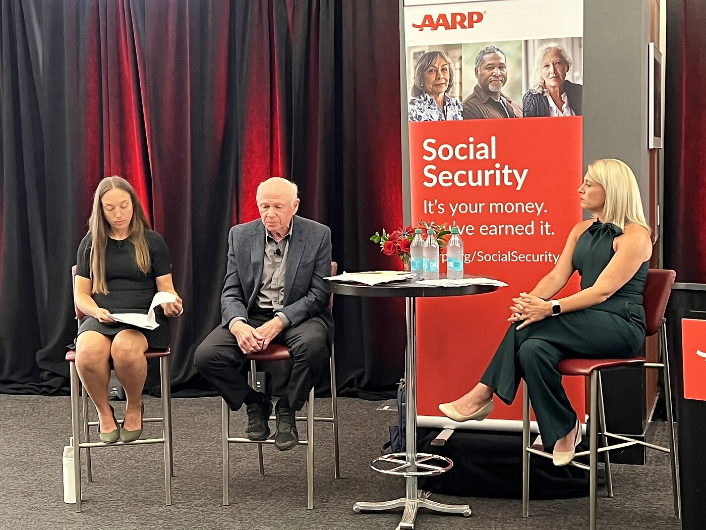 Romina Boccia (left) sits on an AARP panel