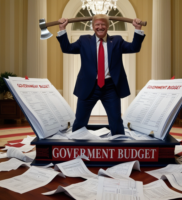 trump with spending axe